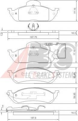 Гальмівні колодки ABS 37198 ціна, від 25.90 USD