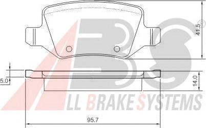 Задні гальмівні колодки ABS 37146 ціна, від 16.89 USD