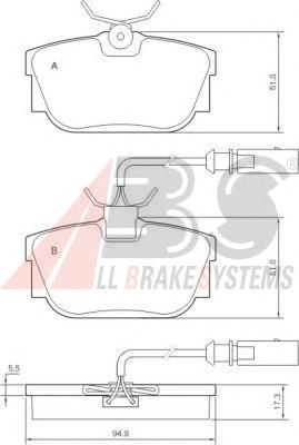 Задні гальмівні колодки ABS 37142 ціна, від 19.27 USD