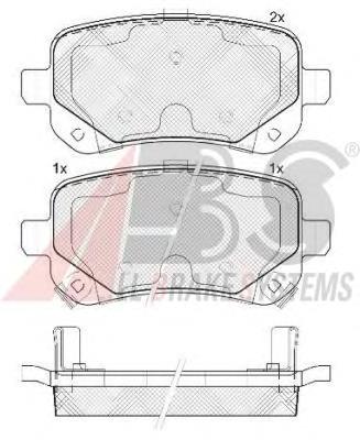 Задні гальмівні колодки ABS 37733 ціна, від 16.79 USD