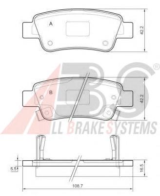 Задні гальмівні колодки ABS 37651 ціна, від 16.22 USD