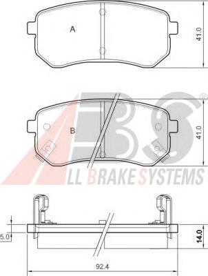 Задні гальмівні колодки ABS 37515 ціна, від 10.35 USD