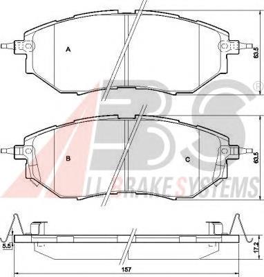 Гальмівні колодки ABS 37502 ціна, від 29.44 USD