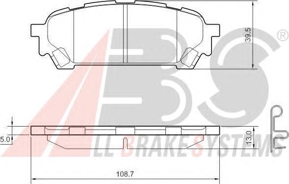 37611 ABS Колодки гальмівні задні, дискові