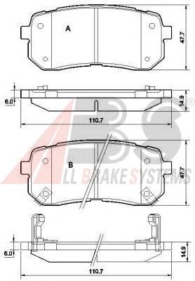 37619 ABS Колодки гальмівні задні, дискові