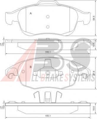 Купити 37598 ABS Колодки гальмівні передні, дискові