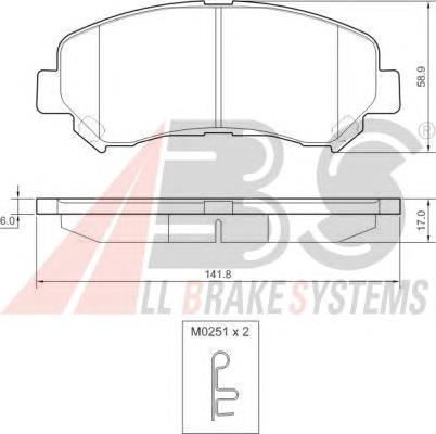 Купити 37625 ABS Колодки гальмівні передні, дискові