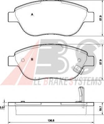 Гальмівні колодки ABS 37564 ціна, від 25.65 USD