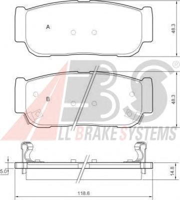 Задні гальмівні колодки ABS 37567 ціна, від 19.65 USD