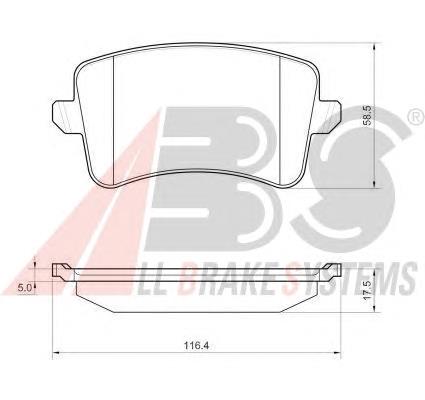 Задні гальмівні колодки ABS 37588 ціна, від 18.30 USD