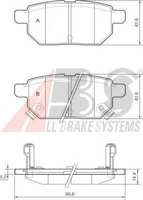 Задні гальмівні колодки ABS 37580 ціна, від 12.41 USD