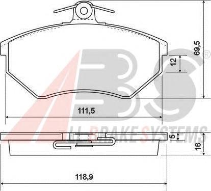 Гальмівні колодки ABS 36790 ціна, від 14.40 USD