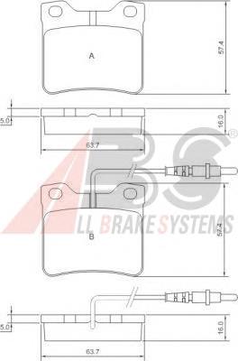 Задні гальмівні колодки ABS 36683 ціна, від 11.30 USD