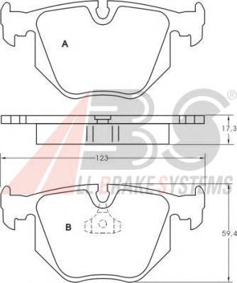 Задні гальмівні колодки ABS 36715 ціна, від 14.56 USD