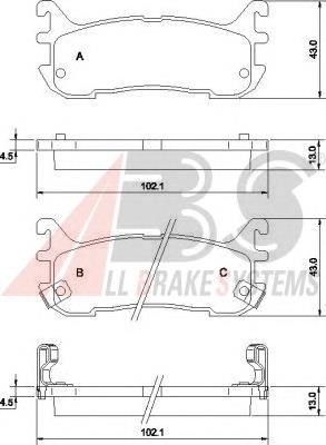 Колодки гальмові задні, дискові 36927 ABS