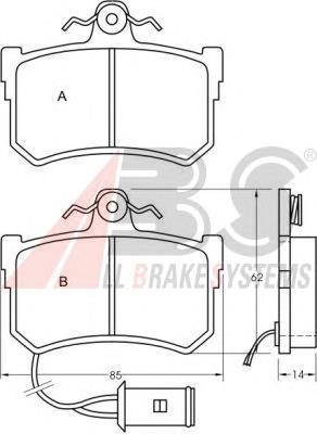Задні гальмівні колодки ABS 36645 ціна, від 13.39 USD