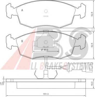 Гальмівні колодки ABS 36519 ціна, від 16.01 USD