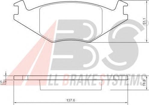 Гальмівні колодки ABS 36539 ціна, від 12.77 USD