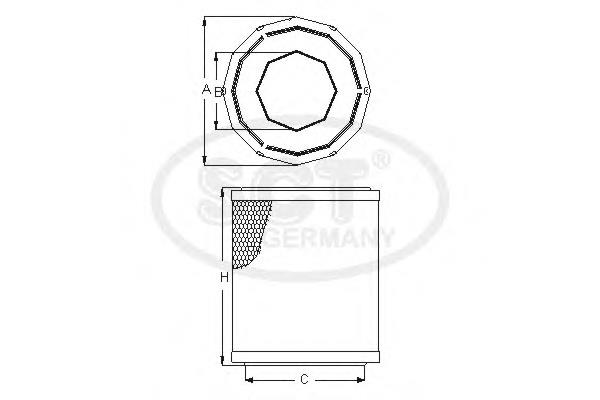 SB3280 SCT Повітряний фільтр двигуна