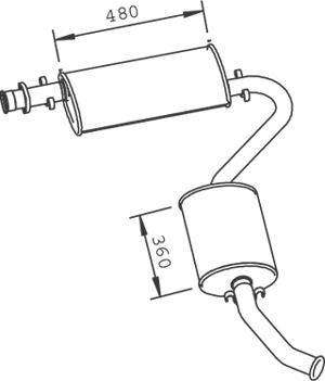 Глушник, середня і задня частина 1309893080 Fiat/Alfa/Lancia