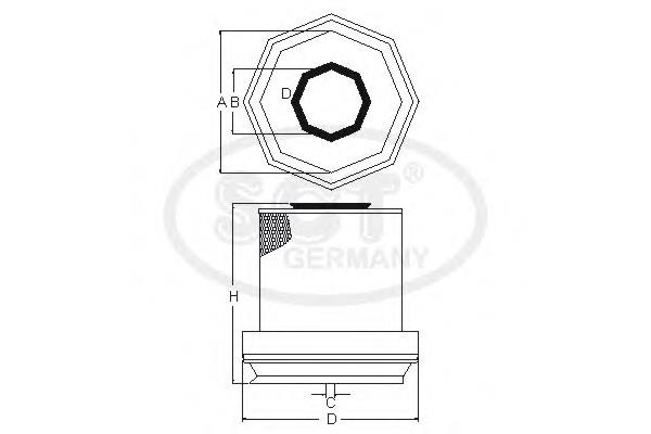 SB966 SCT Повітряний фільтр двигуна