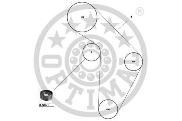 SK1043 Optimal Ремінь ГРМ, комплект