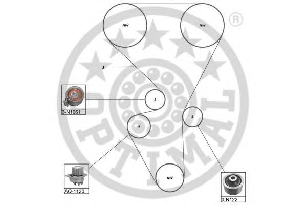 Ремінь ГРМ, комплект SK1392AQ1 Optimal