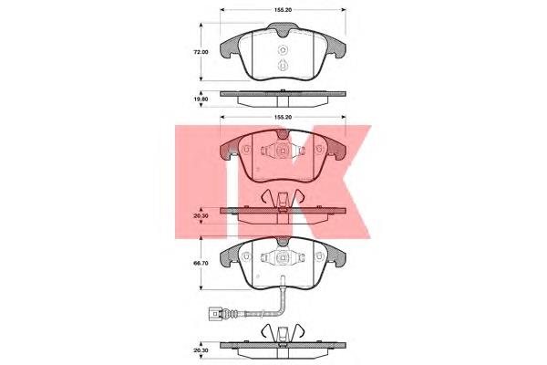 Купити 224795 NK Колодки гальмівні передні, дискові