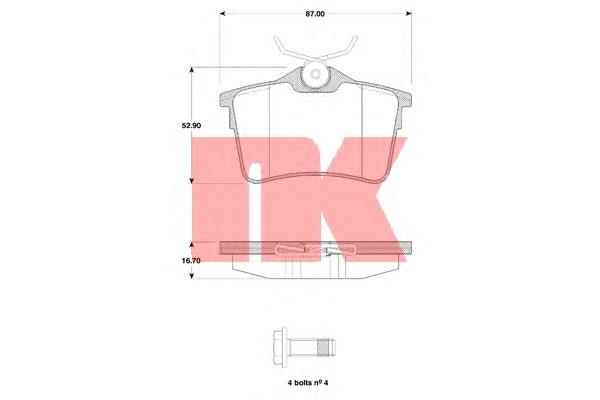 Задні гальмівні колодки 223748 NK
