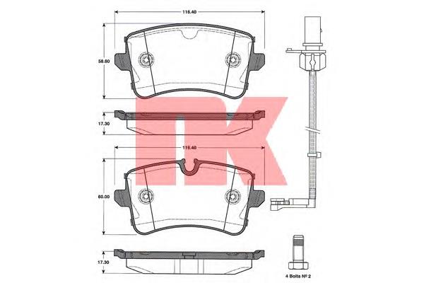 Задні гальмівні колодки NK 2247112 ціна, від 31.16 USD