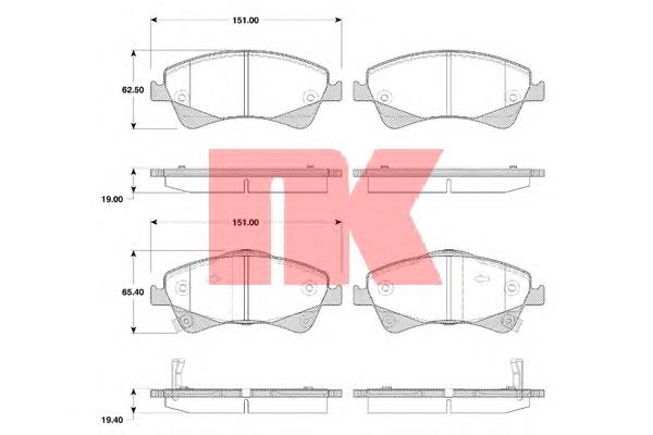Купити 224585 NK Колодки гальмівні передні, дискові