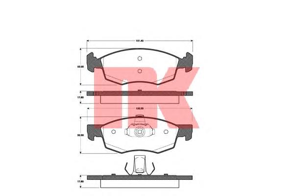 Гальмівні колодки NK 222376 ціна, від 18.28 USD