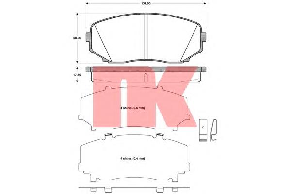 223256 NK Передні гальмівні колодки
