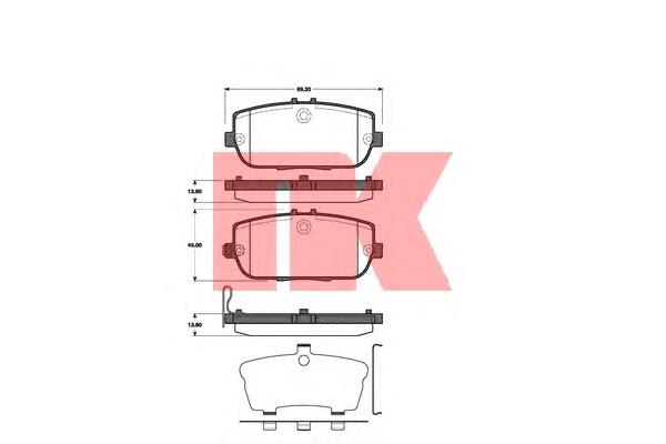 Задні гальмівні колодки NK 223253 ціна, від 29.36 USD