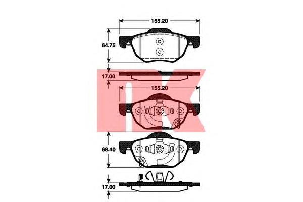 Гальмівні колодки NK 222636 ціна, від 31.33 USD