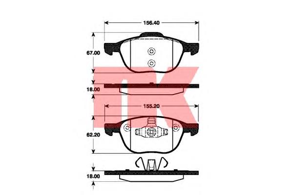 Гальмівні колодки NK 222561 ціна, від 21.34 USD
