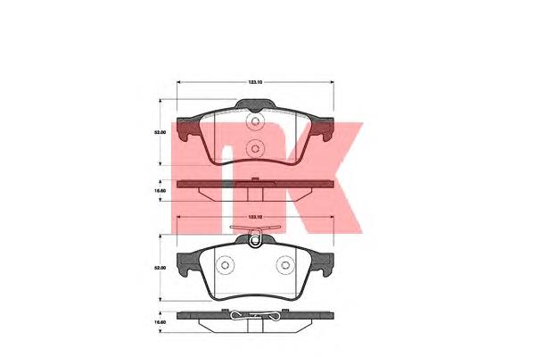 Задні гальмівні колодки NK 222562 ціна, від 19.68 USD