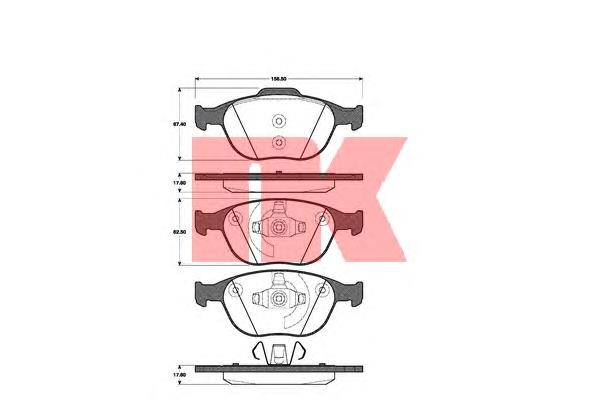 Гальмівні колодки NK 222560 ціна, від 19.17 USD