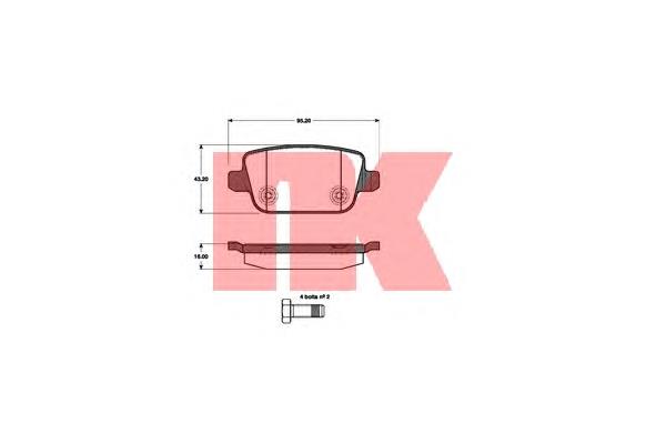 Задні гальмівні колодки NK 222567 ціна, від 20.53 USD