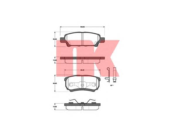 Задні гальмівні колодки NK 223027 ціна, від 18.37 USD