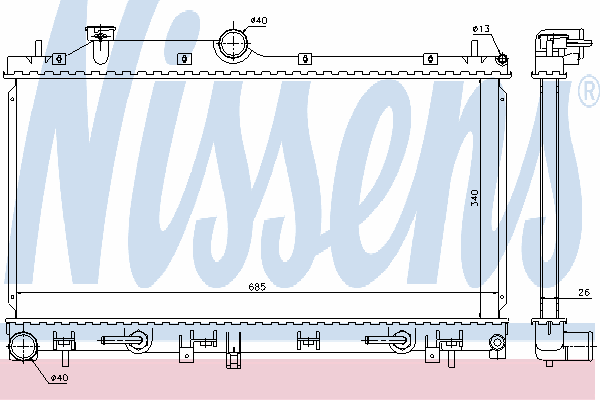 67716 Nissens радіатор охолодження двигуна