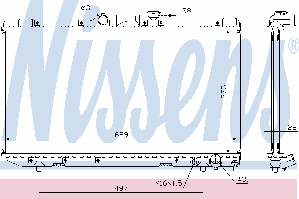 Радіатор основний Nissens 64664A ціна, від 141.54 USD