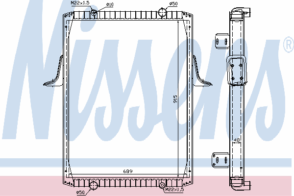 Радіатор основний Nissens 63821A ціна, від 537.45 USD