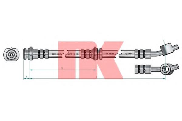 Купити 462102J005 Nissan/Infiniti Шланг гальмівний передній, правий