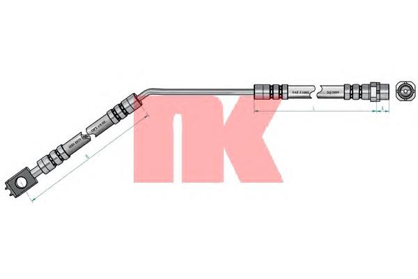 Шланг гальмівний задній, лівий NK 851527 ціна, від 18.92 USD