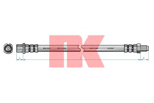 Шланг гальмівний передній NK 853341 ціна, від 9.23 USD