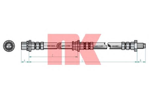 Шланг гальмівний передній NK 854020