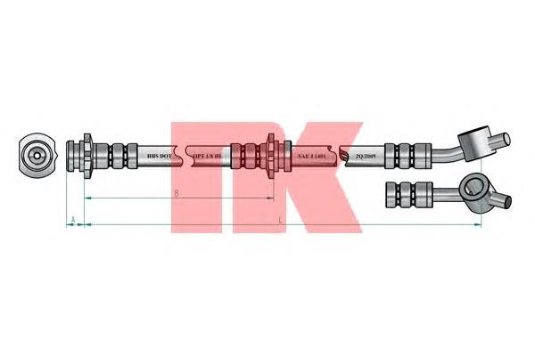 Купити 852252 NK Шланг гальмівний передній, правий