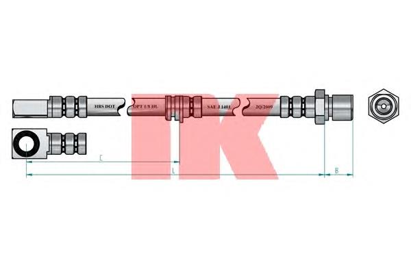 Шланг гальмівний передній NK 853646 ціна, від 7.68 USD