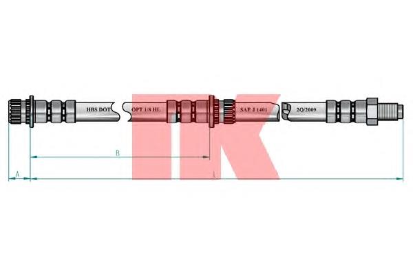 Шланг гальмівний задній NK 853050 ціна, від 11.98 USD